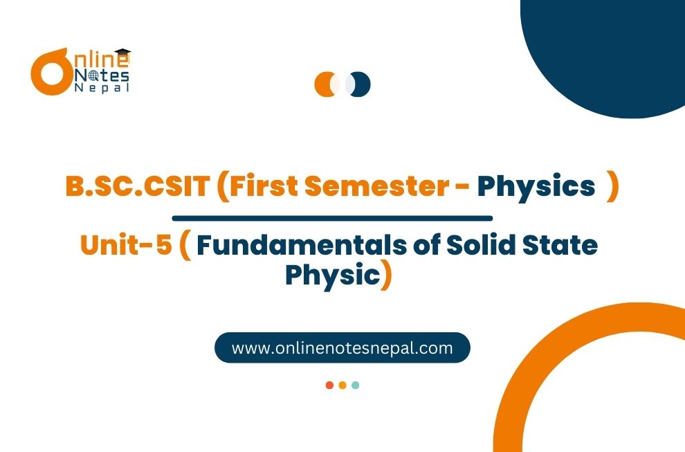 Unit V: Fundamentals of Solid State Physics